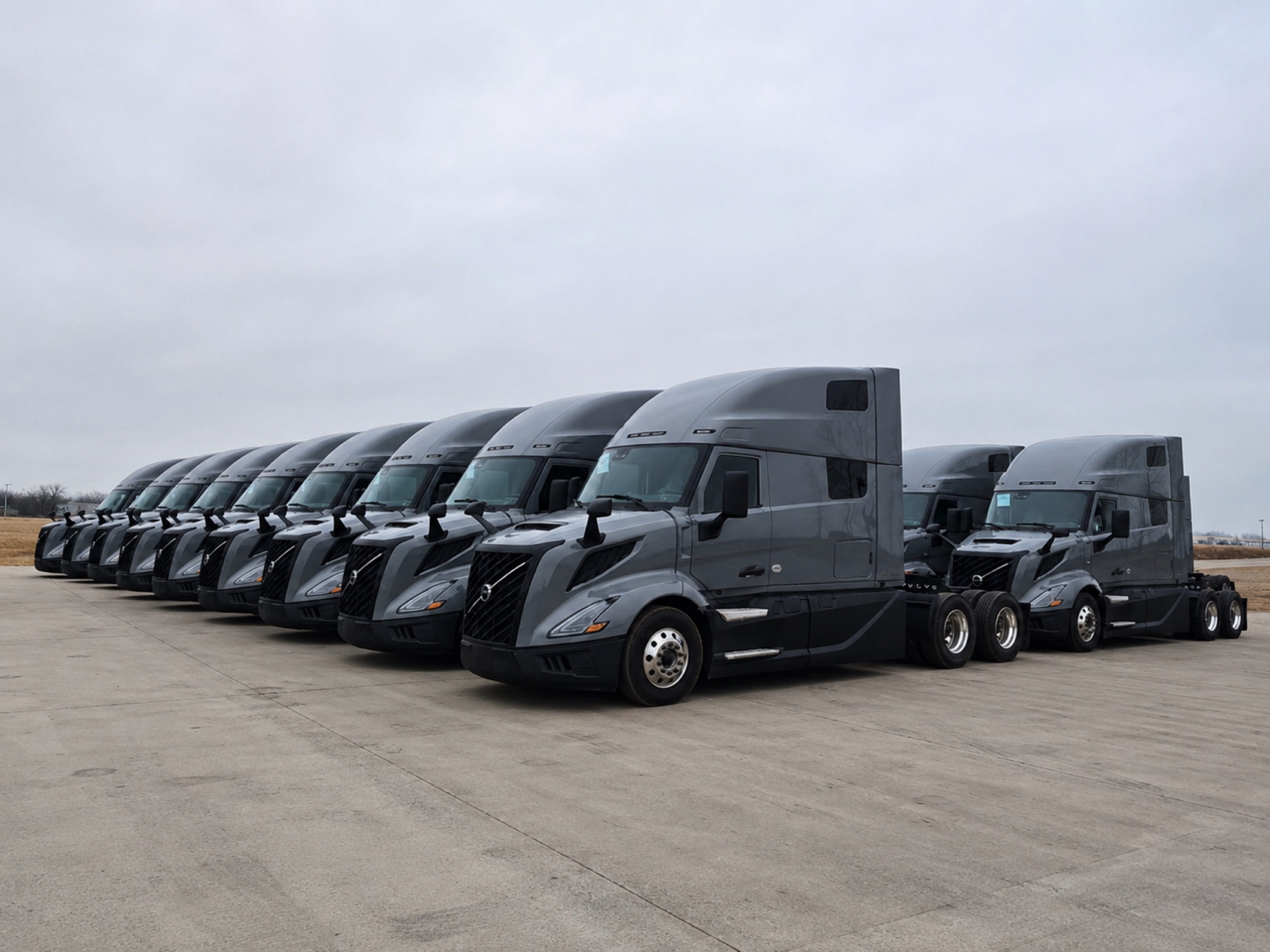 Row of E&O Volvo tractors